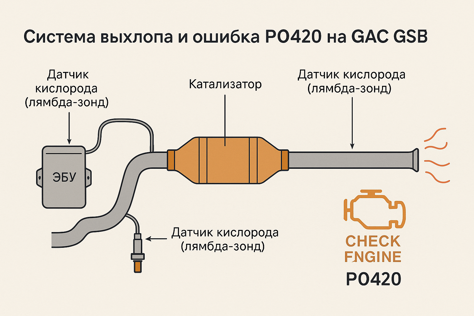 GAC GS8: Ошибка выхлопной системы