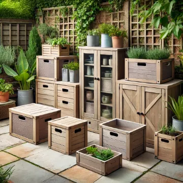 Садовое хранение: ящики, шкафы, тумбы