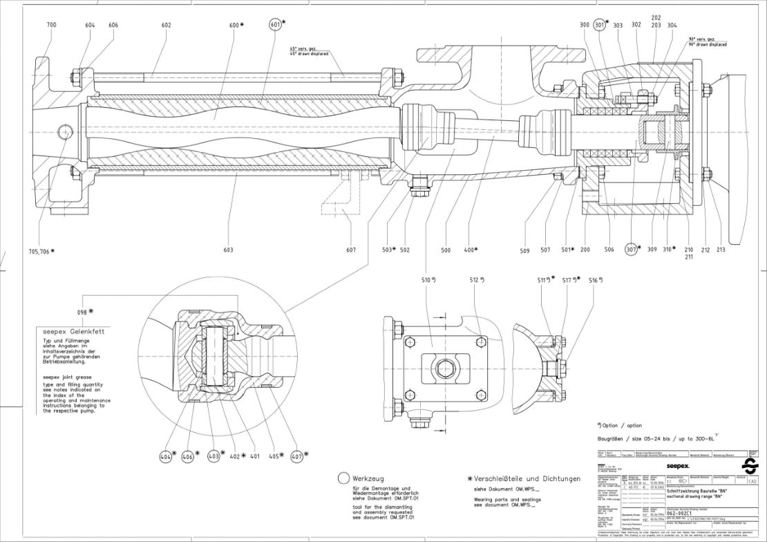 Деталировка горизонтального насоса SOLTEC ®